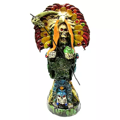 Santa Muerte Azteca Águila Curada 24 Cm/ Holy Death Aztec Eagle Head Dress 9.5in • £43.78