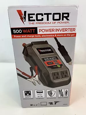 NEW VECTOR PI500V 500 Watt Power Inverter Dual Power Inverter Two USB Charging • $34.95