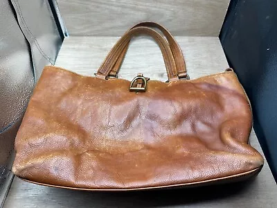 Vintage Ralph Lauren Brown Leather Purse Tote 10x15 • $40