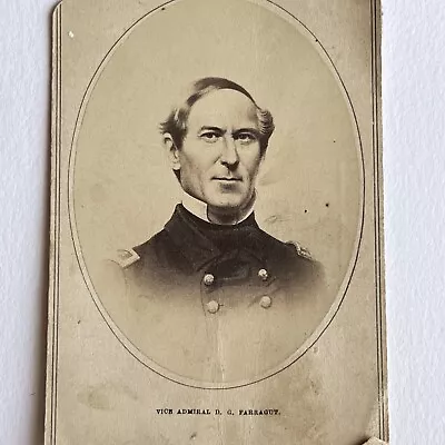 Antique CDV Photograph Soldier Civil War History Navy Vice Admiral DG Farragut • $104.95