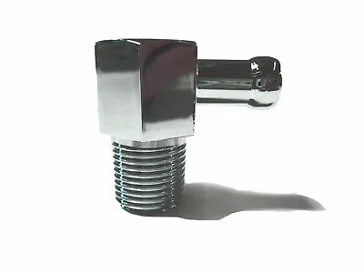 Intake Manifold Vacuum Fitting 90 Degree 3/8  Npt 1/4  Nipple Chrome A5 • $15.99