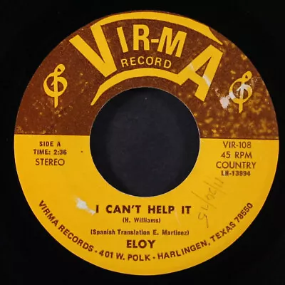 ELOY MARTINEZ: I Can't Help It / Kentucky Waltz VIRMA 7  Single 45 RPM • $10