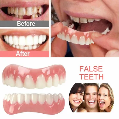 Smile Snap On False Teeth Upper & Lower Dental Veneers Dentures Tooth Cover TO • $13.49