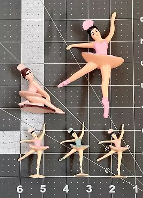 Vintage Ballerina Ballet Cake Toppers Decorations Pink Blue Stand Craft Diorama • $20