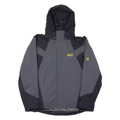 JACK WOLFSKIN Texapore Mens Rain Jacket Grey Hooded L • £36.99