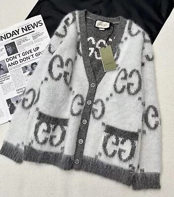 Gucci Reversible Gg Mohair Wool Cardigan • $370