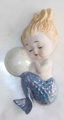 Vintage 1950's Norcrest Ceramic Mermaid With Bubble Wall Plaque Figurine Japan • $295