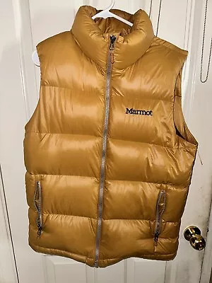 Marmot Down Puffer Vest Men's Medium Brown/Gold • $50