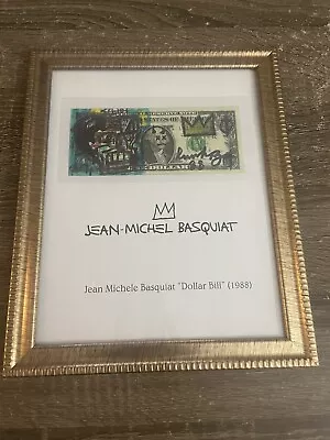 Basquiat Framed Drawing On $1 Dollar Bill Street Art SAMO Murakami Kaws Repro • $29.99