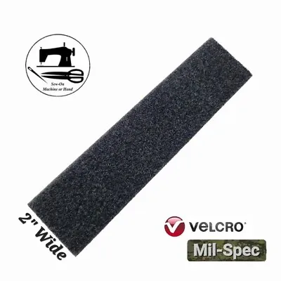 Morale/Military Patch Sew-On Loop Panel 2” Wide X 8” (Inch) VELCRO® Brand- Black • $2.89