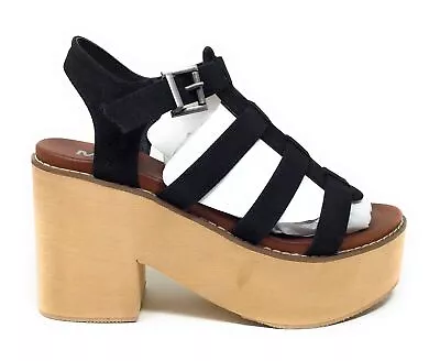 MIA Shoes Women's Loraine Platform Dress Sandals Black Leather Sz 8.5 US • $35.99