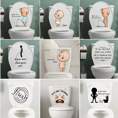 £3.59 • Buy Funny Toilet Sticker Bathroom Wall Decal Door Art Seat Home Sign Stickers