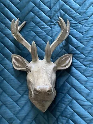 £40 • Buy NEXT Home Wood Effect 3d Stag Head Wall Hanging Sculpture BNIB