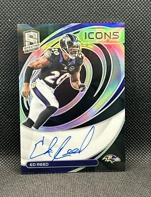 Ed Reed #’d 22/25 On Card Auto 2022 Panini Spectra Icons Autographs #ICN-ERE • $74.99