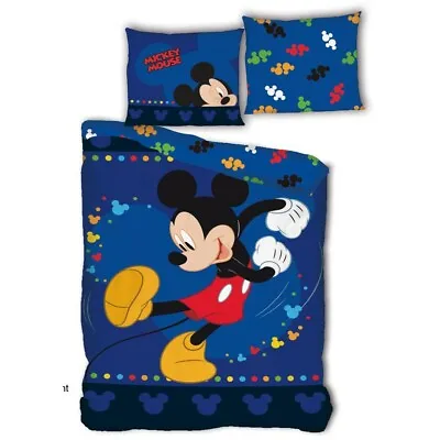 Mickey Mouse Dark Blue Bedding Single Cover & Pillow Duvet Cover  • £20.95