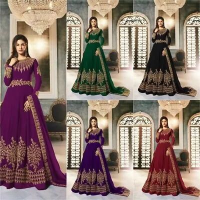 Dress Gown Indian Pakistani Designer Party Anarkali Heavy Wear Bridal Eid • $74.56