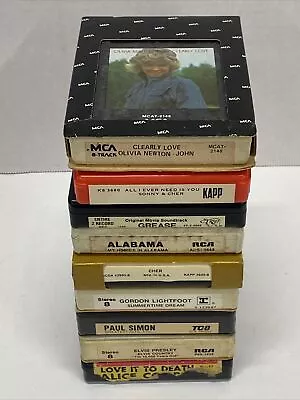 Lot Of 9 Vintage 8 Track Tapes Newton-John Alice Cooper Simon Lightfoot Elvis  • $19.99