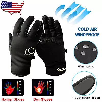 Mens Waterproof Winter Gloves Touch Screen Womens Thermal Fleece Lined Snowboard • $5.99