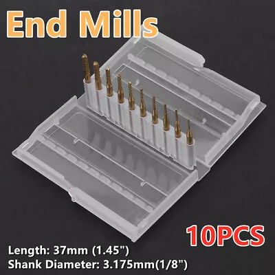 10x 1/8' 0.8-3.17mm PCB Engraving Cutter   CNC Carbide End Mill Drill Bits • $10.01