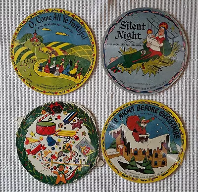 RECORD GUILD 1940s CHRISTMAS Vintage Childrens Cardboard Picture Disc Records • $19.99