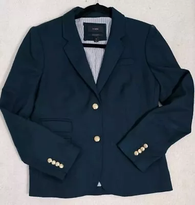 J. Crew Wool Blazer Womens Size 8 Emerald Green School Boy Jacket Blazer • $39.99