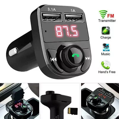 Bluetooth Wireless Car FM Transmitter MP3 Player Radio 2 USB Charger Adapter UK • £8.75