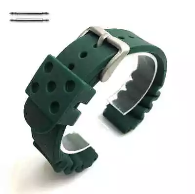 Diver's Style Green Rubber Strap Replacement Watch Band #4502 • $11.95