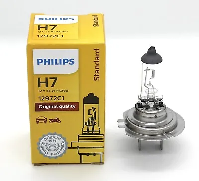 PHILIPS H7 12V55W PX26d Headlight Car Auto  Premium Vision Lamp Bulb 55W • $3.95