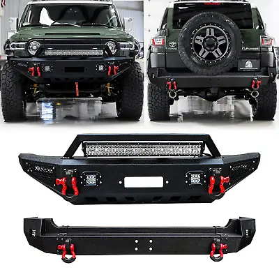 Vijay Front/Rear Bumper W/Winch Plate&LED Lights For 2007-2014 Toyota FJ Cruiser • $509.99