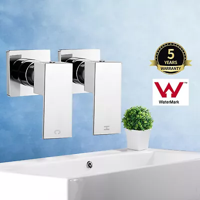 ACA Bath Brass Flick Square Basin Mixer Sink Shower Faucet 1/4 Turn Wall Taps • $57