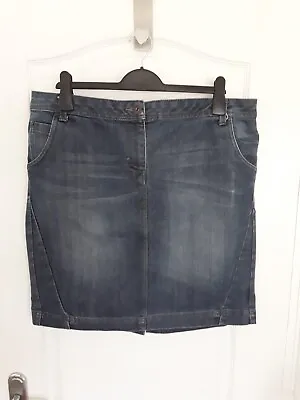 George Women's Sz 20? (Waist 38  Can Be Let Out To 40 )Blue Denim Skirt • £6.99
