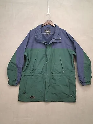 Eddie Bauer EBTEK Goretex Men’s XL Jacket Blue Green 7 Pockets Zipper Vtg • $29.99