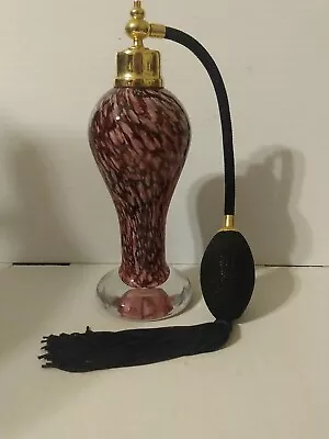 Beautiful Murano Cranberry Art Glass Atomizer Perfume Bottle 6.5  • $35.99