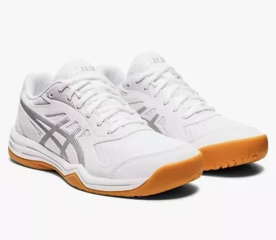 ASICS Upcourt 5 Volleyball Sneakers White/Pure Silver Size 7 • $52