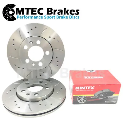 BMW 3 E30 323i Saloon 85-85 Front Brake Discs & Pads Drilled Grooved • $124.44