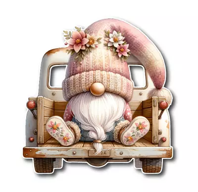 Gnome Vinyl Decal Sticker Gnome Old Truck Sticker Decal • $2.59