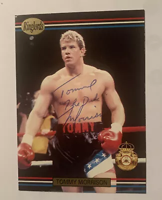 Tommy Morrison Signed 1991 Ringlords RARE SAMPLE Card • $75