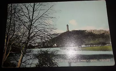 Wallace Monument & Abbey Craic Stirling Postcard 1943 - Art Publishing Company • £3.99