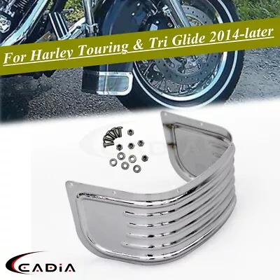 Chrome Ribbed Front Fender Trim Skirt For Harley Touring Electra Glide Road King • $54.99