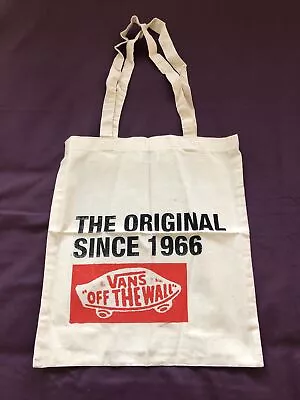 Vans Off The Wall The Original Since 1966 Canvas Tote Bag Office Shoe Shop Bag • £9.99