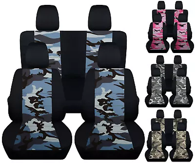 Front And Rear Black-urban Camo Car Seat Covers Fits JK Wrangler 2dr 2007-2018 • $134.99