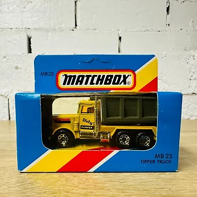 Peterbilt Tipper Dump Truck MB23 Yellow Grey 1982 New In Box Unpunched • $29.95