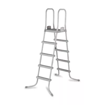 Bestway 52  Steel Above Ground Swimming Pool Ladder No-Slip Steps (Open Box) • $66.16