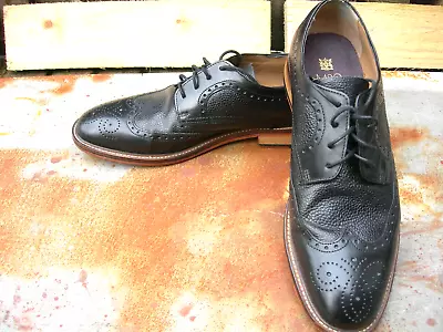 M&S Luxury Collection Black Leather Shoes/Brogues. Smart Formal. Size UK 9 • £12.99