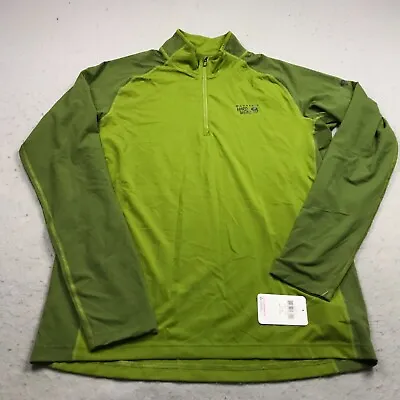 Mountain Hardwear Jacket Mens Large Green Butterman 1/2 Zip Pullover Logo NWT • $34.99