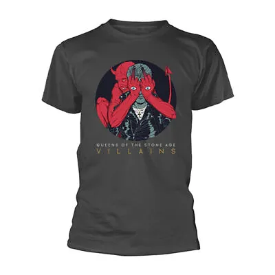Official Queens Of The Stone Age Villains Cover Mens Charcoal T Shirt QOTSA Tee • £16.95