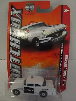 Mattel MATCHBOX '56 Buick Century Police Car White MBX Heroic Rescue#18 NEW 2012 • $8.55