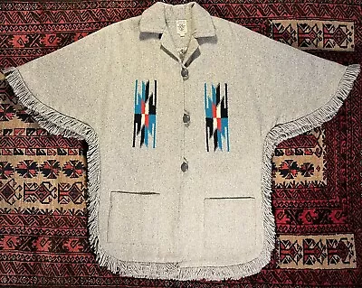 1960s Ortega’s Wool Chimayo Poncho Jacket • $380