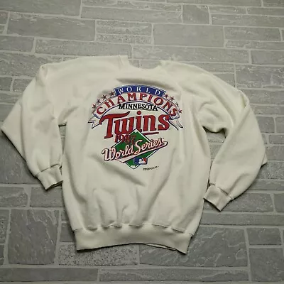 Vintage 1987 Minnesota Twins World Series Champions Sweatshirt Mens L USA Made • $37.44