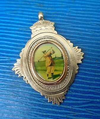 Vintage 9ct Rose Gold Golfing / Golf Picture Fob Medal H/m 1919 Birmingham • $320.55